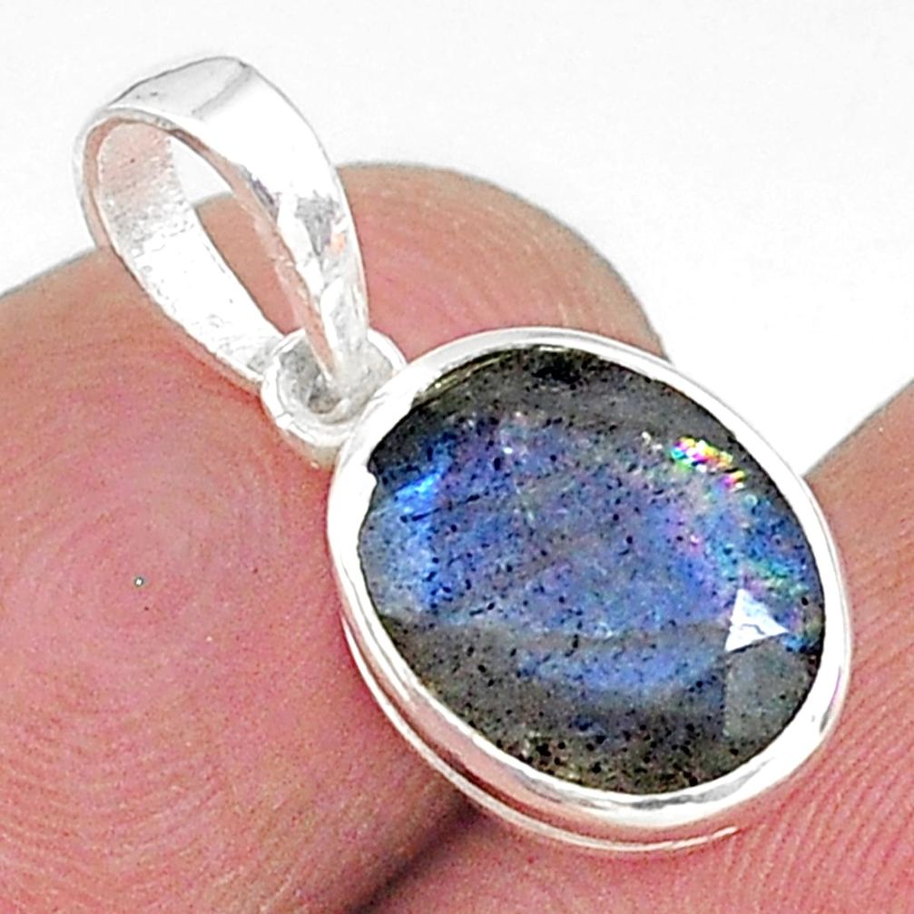 925 sterling silver 4.16cts natural blue labradorite pendant jewelry t9120