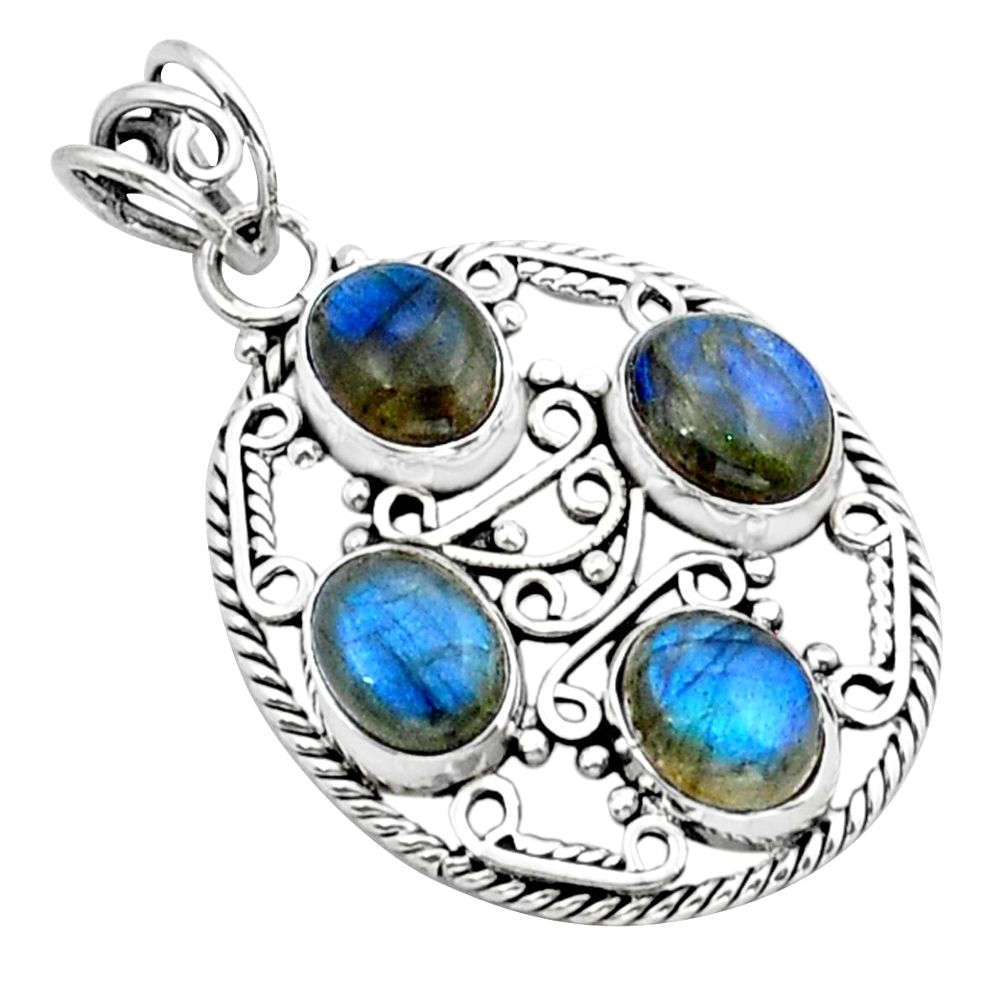 925 sterling silver 12.24cts natural blue labradorite pendant jewelry y15103