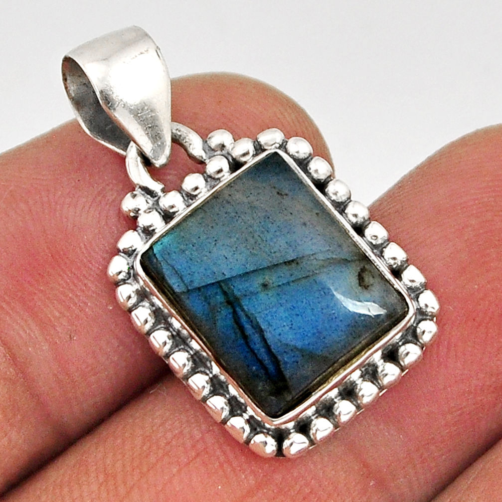 925 sterling silver 5.36cts natural blue labradorite pendant jewelry y76343