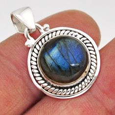 925 sterling silver 5.71cts natural blue labradorite pendant jewelry y76348