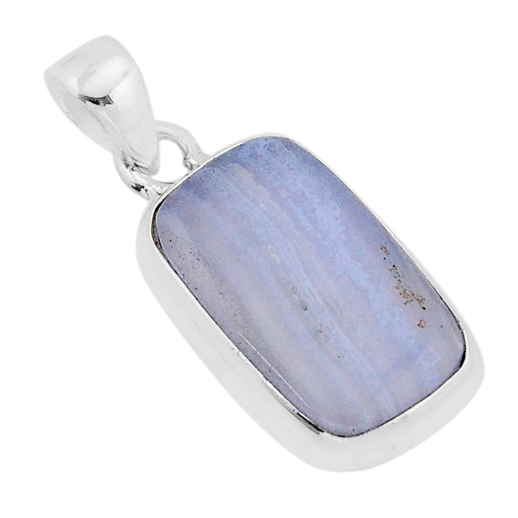 925 sterling silver 7.58cts natural blue lace agate heart pendant jewelry y64538