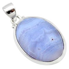 925 sterling silver 16.28cts natural blue lace agate pendant jewelry t22540