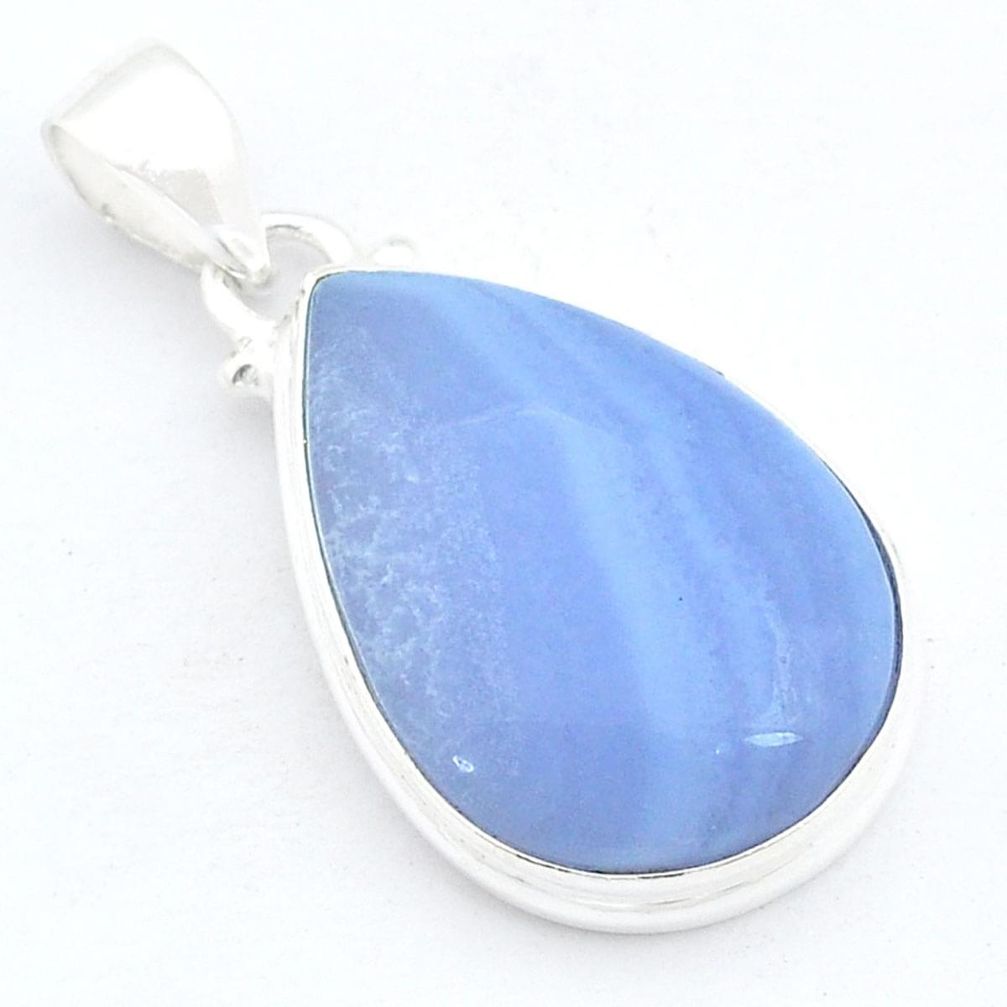 925 sterling silver 14.47cts natural blue lace agate pendant jewelry u59720