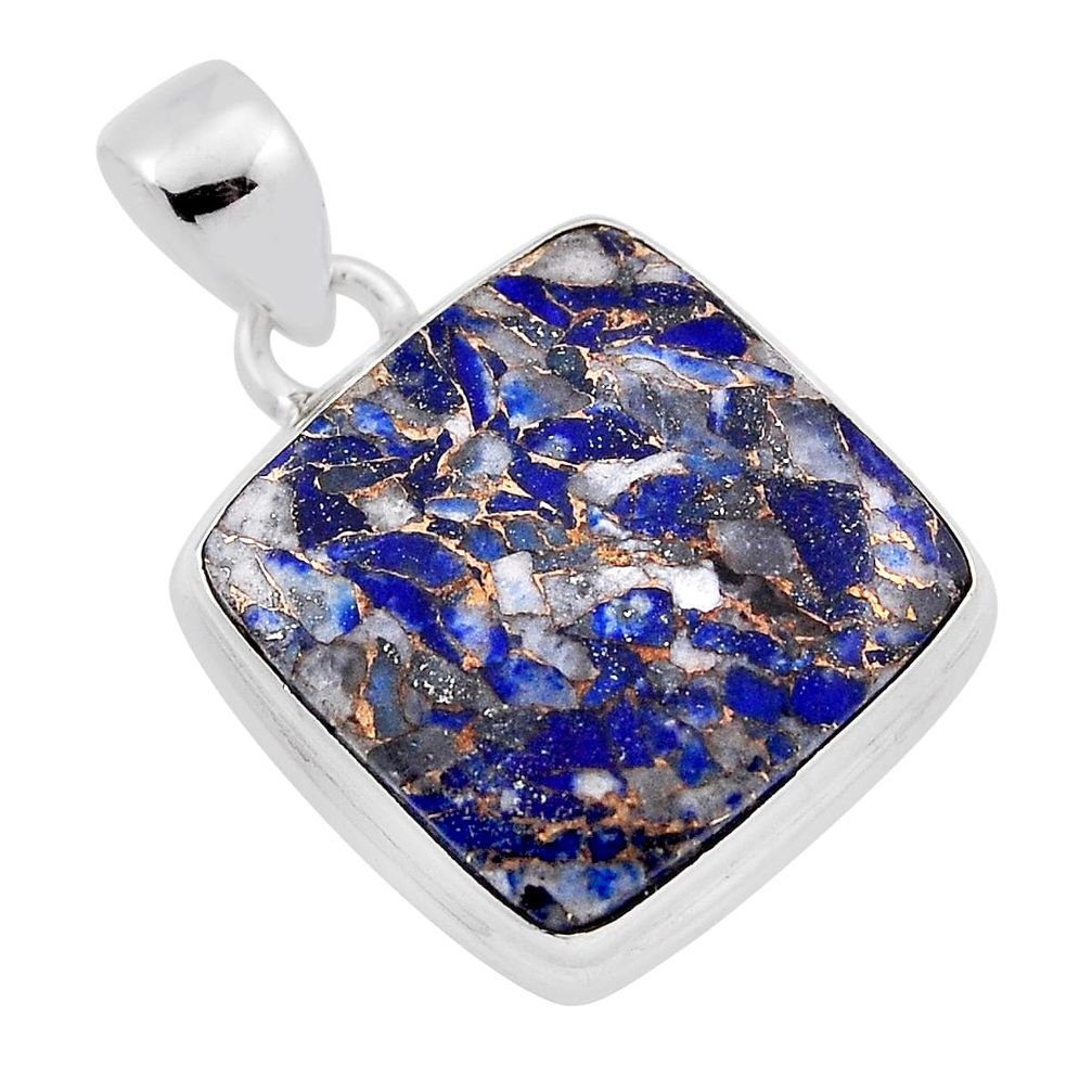925 sterling silver 15.67cts natural blue lapis lazuli pendant jewelry n35043