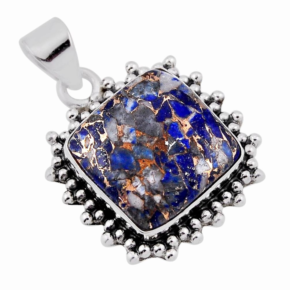 925 sterling silver 11.19cts natural blue lapis lazuli pendant jewelry n38210