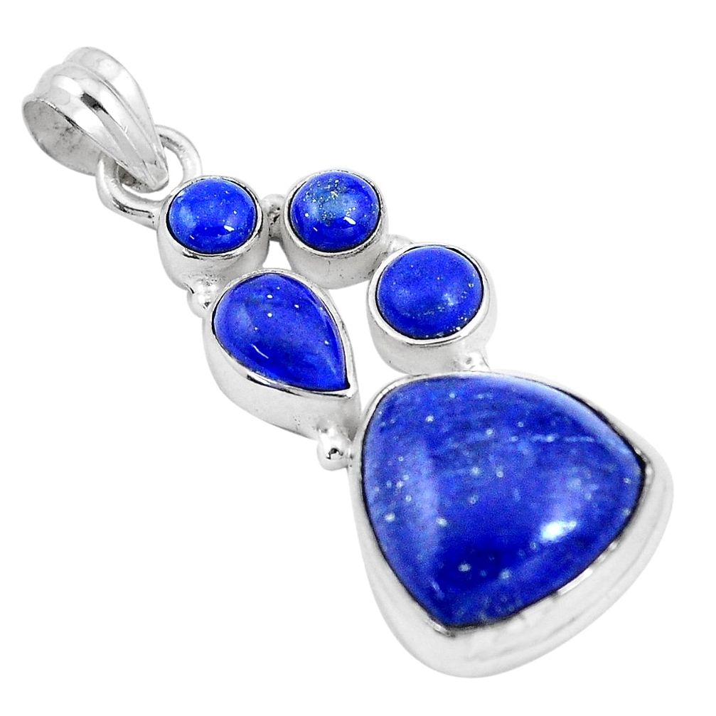 925 sterling silver 16.17cts natural blue lapis lazuli pendant jewelry p17190