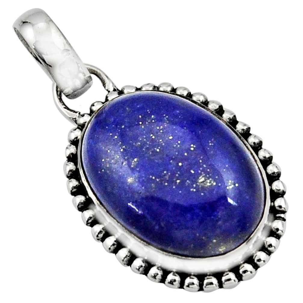 925 sterling silver 14.14cts natural blue lapis lazuli pendant jewelry r26526