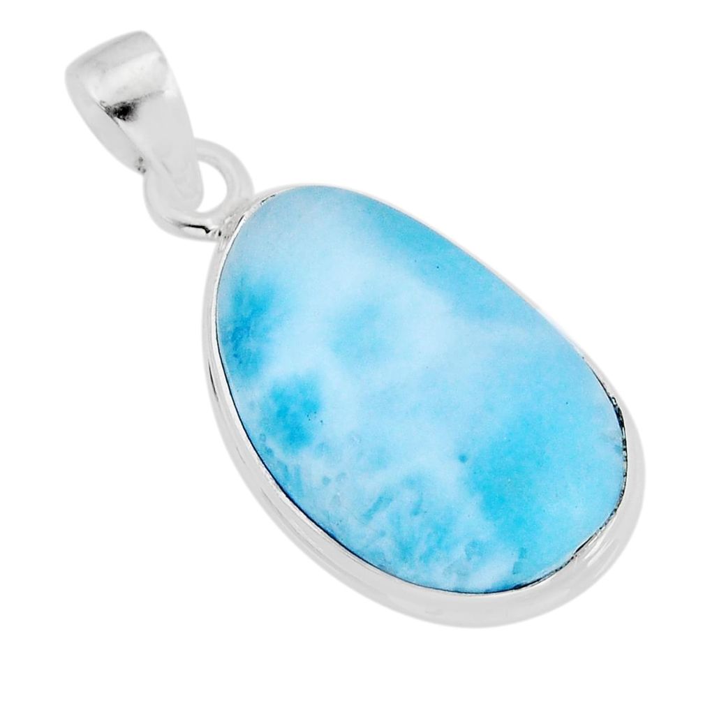 925 sterling silver 14.47cts natural blue larimar fancy pendant jewelry y72571