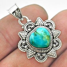 925 sterling silver 5.38cts natural blue larimar heart pendant jewelry t56068