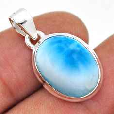 925 sterling silver 9.42cts natural blue larimar oval pendant jewelry n42840