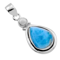 925 sterling silver 9.56cts natural blue larimar pearl pendant jewelry n45425