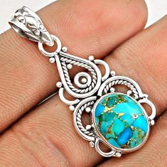 Clearance Sale- 925 sterling silver 4.78cts natural blue mojave turquoise pendant jewelry u7931