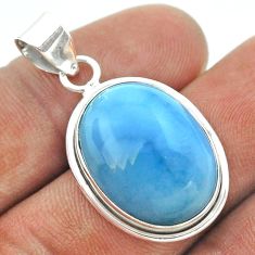 925 sterling silver 14.07cts natural blue owyhee opal oval shape pendant t53832