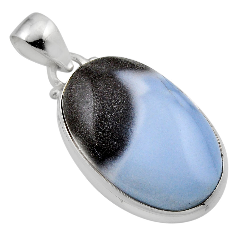 925 sterling silver 14.62cts natural blue owyhee opal oval shape pendant y89049