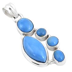 Clearance Sale- 925 sterling silver 15.16cts natural blue owyhee opal pendant jewelry p17200