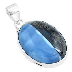 Clearance Sale- 925 sterling silver 24.00cts natural blue owyhee opal pendant jewelry p46167