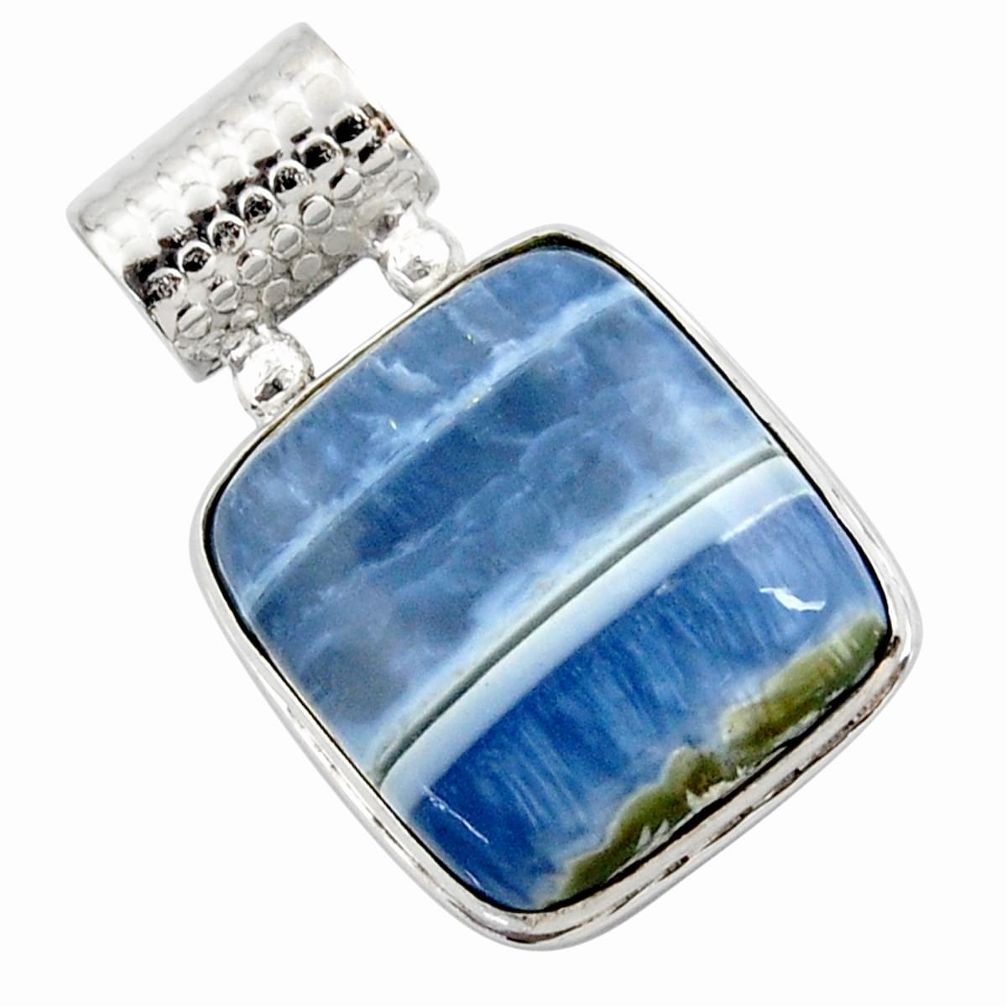 925 sterling silver 19.72cts natural blue owyhee opal pendant jewelry r27947