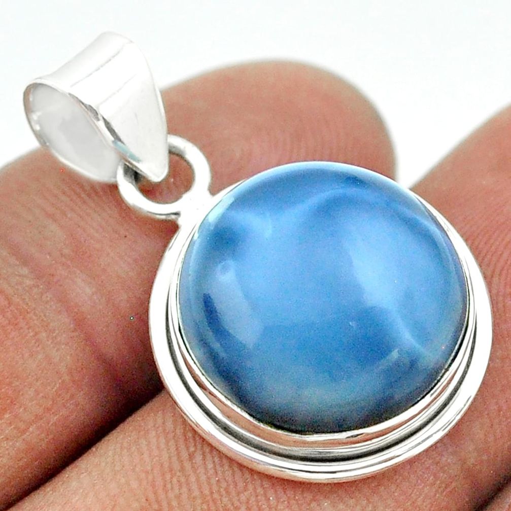 925 sterling silver 12.58cts natural blue owyhee opal pendant jewelry t53840