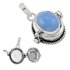 925 sterling silver 5.34cts natural blue owyhee opal poison box pendant n34564
