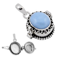 925 sterling silver 5.42cts natural blue owyhee opal poison box pendant n34567