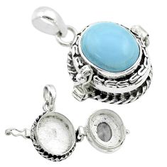 925 sterling silver 5.01cts natural blue owyhee opal poison box pendant t52751