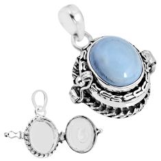 925 sterling silver 4.99cts natural blue owyhee opal poison box pendant y55651