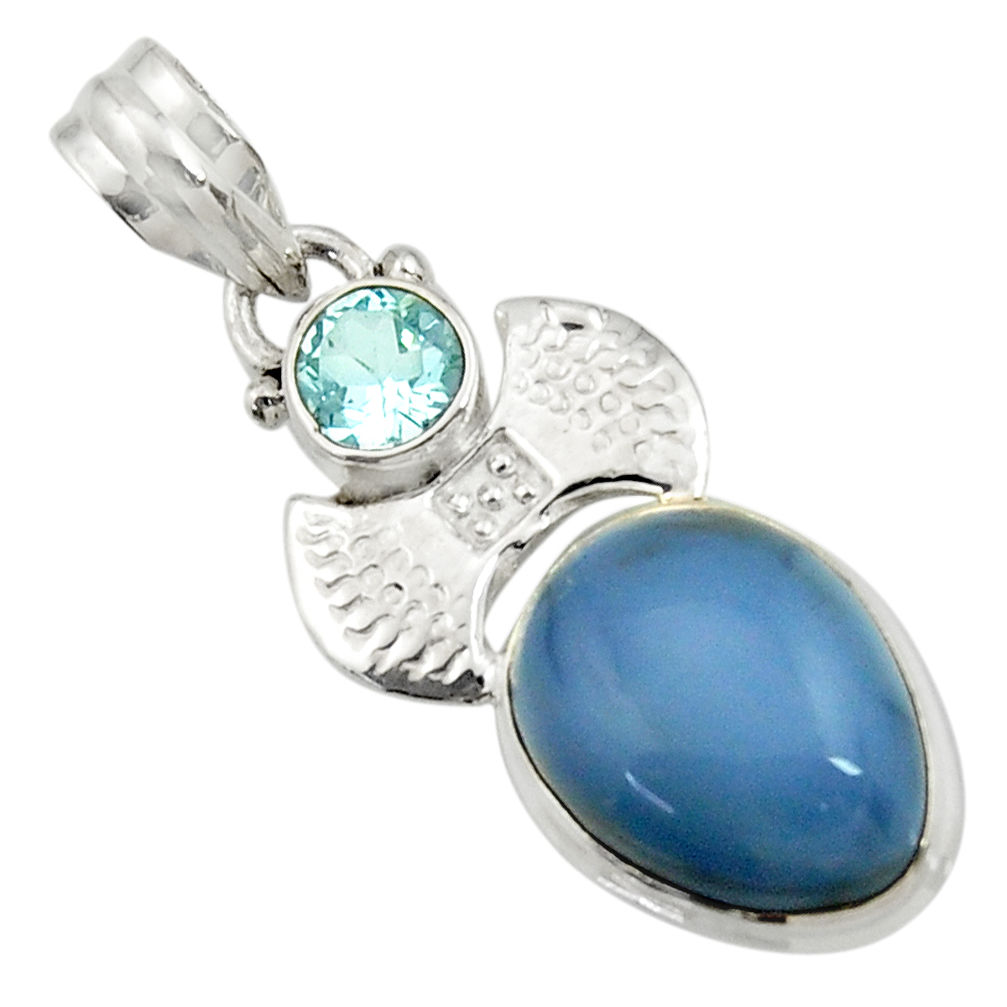 925 sterling silver 11.46cts natural blue owyhee opal topaz pendant d42860