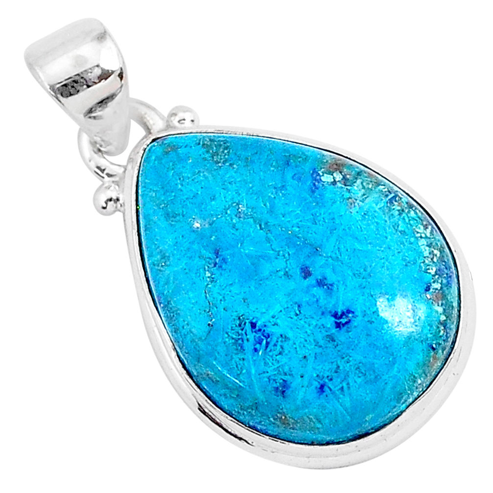 925 sterling silver 13.65cts natural blue shattuckite pendant jewelry r95006