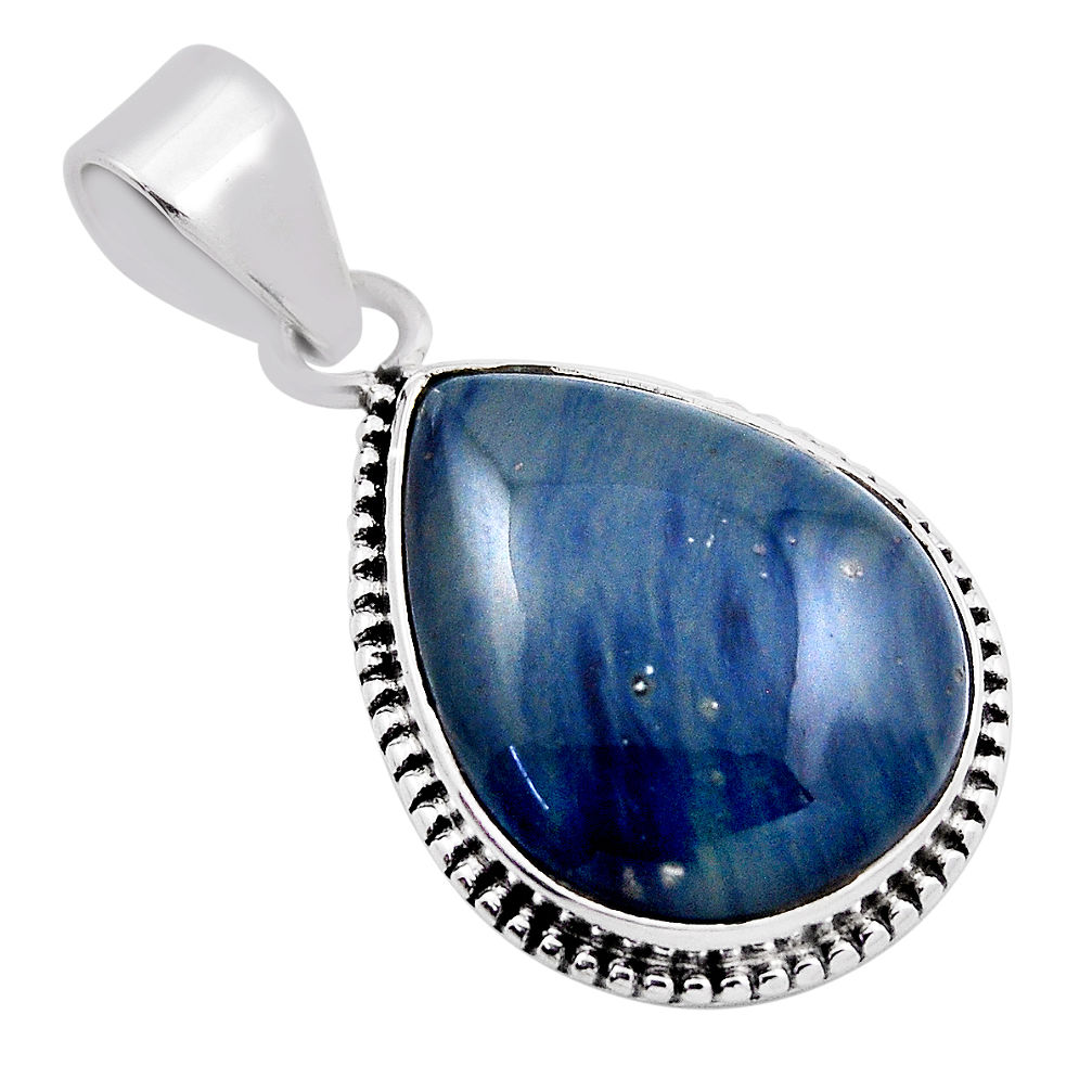925 sterling silver 13.56cts natural blue swiss imperial opal pendant n23720