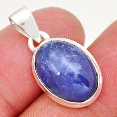 925 sterling silver 5.67cts natural blue tanzanite oval pendant jewelry y16443
