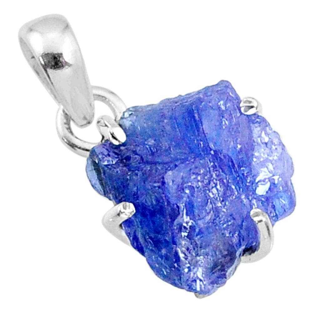 925 sterling silver 10.42cts natural blue tanzanite rough fancy pendant r65085