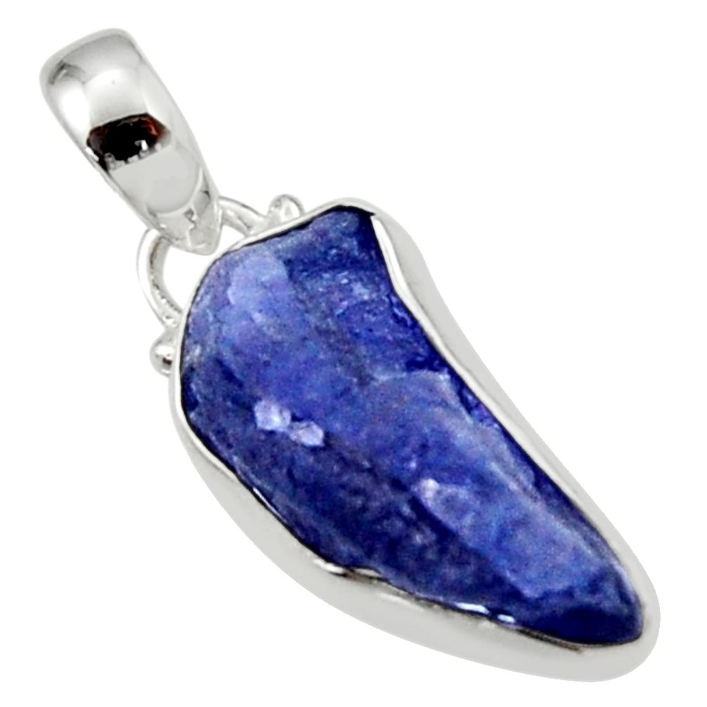925 sterling silver 6.95cts natural blue tanzanite rough pendant jewelry r29955