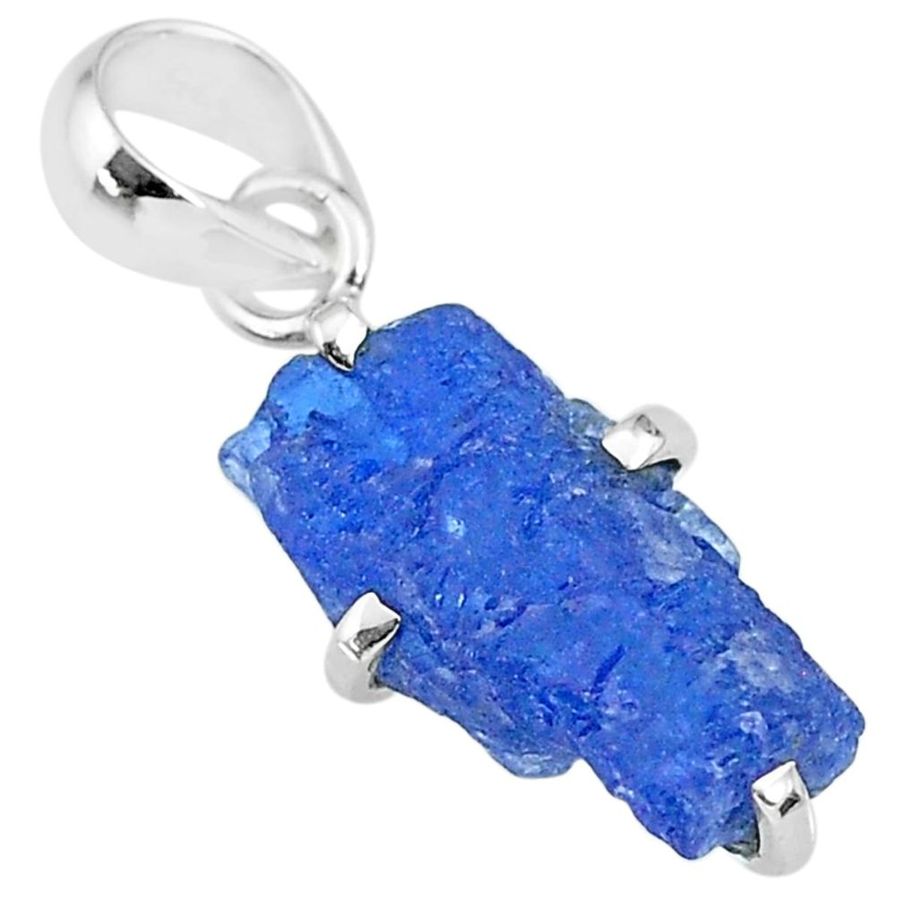 925 sterling silver 7.80cts natural blue tanzanite raw pendant jewelry r91727