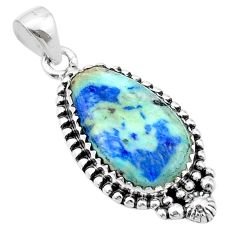 925 sterling silver 13.24cts natural blue turquoise azurite pendant u38856