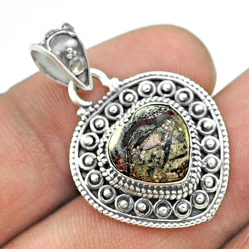 925 sterling silver 4.87cts natural bronze wild horse magnesite pendant t56165