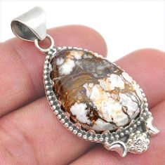 925 sterling silver 21.67cts natural bronze wild horse magnesite pendant u57065