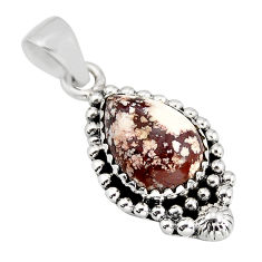925 sterling silver 6.10cts natural bronze wild horse magnesite pendant y80184