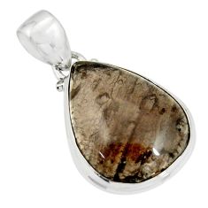 925 sterling silver 15.05cts natural brown agni manitite pendant jewelry r20751