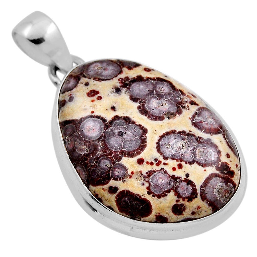 925 sterling silver 18.94cts natural brown asteroid jasper fancy pendant n25003