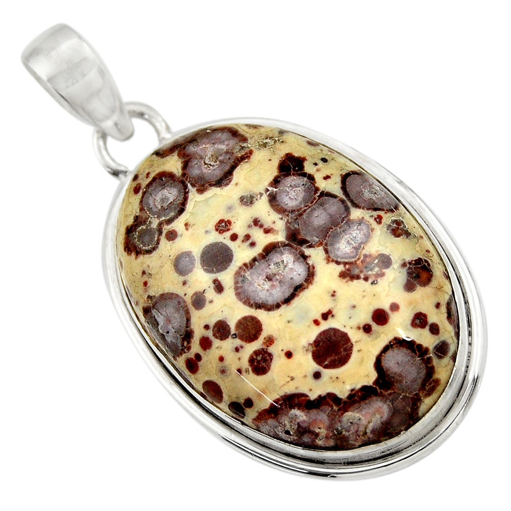 ver 24.41cts natural brown asteroid jasper oval pendant d41604