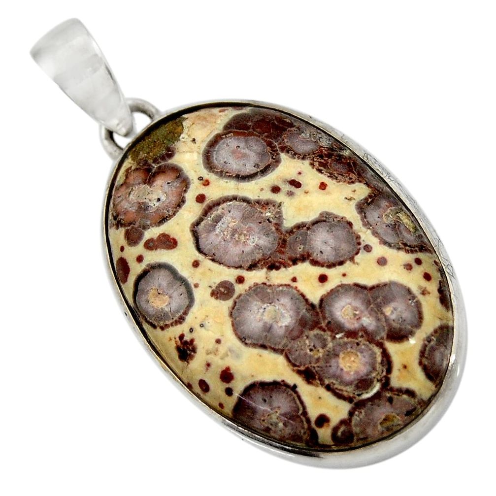 ver 28.73cts natural brown asteroid jasper oval pendant d41610