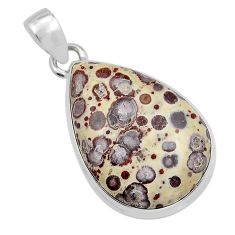 925 sterling silver 24.38cts natural brown asteroid jasper pear pendant y21069
