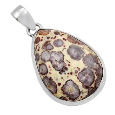 925 sterling silver 25.52cts natural brown asteroid jasper pear pendant y21071