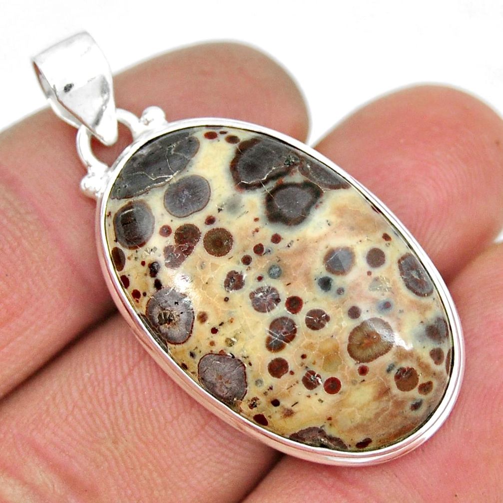 925 sterling silver 23.06cts natural brown asteroid jasper pendant jewelry y9323