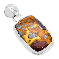 925 sterling silver 14.98cts natural brown bauxite pendant jewelry u72670