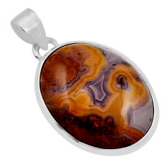 925 sterling silver 24.00cts natural brown botswana agate pendant jewelry n25012