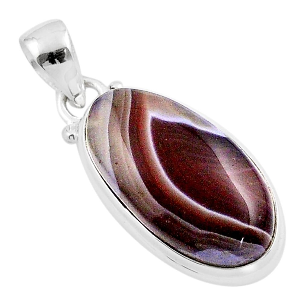 925 sterling silver 14.05cts natural brown botswana agate pendant jewelry u18016