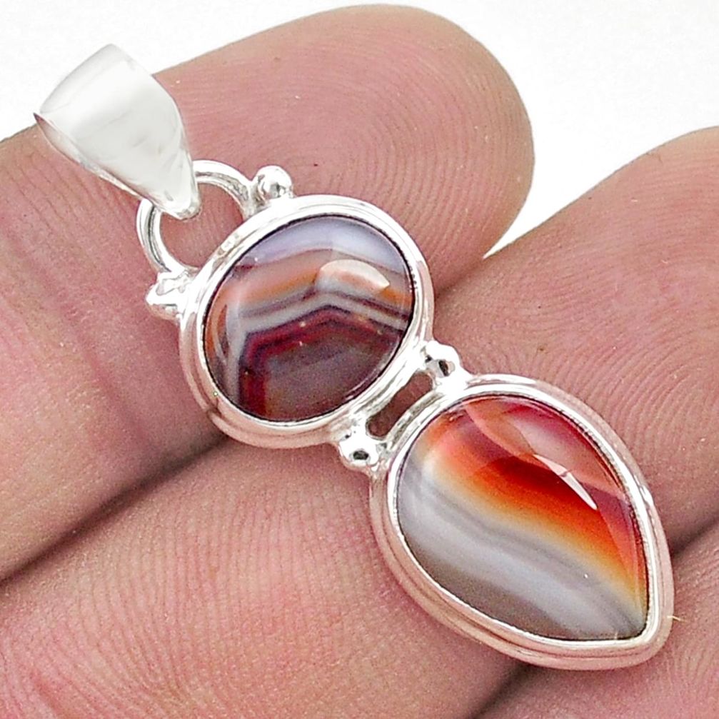925 sterling silver 11.34cts natural brown botswana agate pendant jewelry u49625