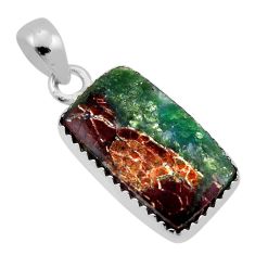 925 sterling silver 7.03cts natural brown boulder chrysoprase pendant n38189