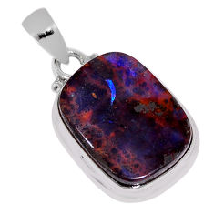 925 sterling silver 10.63cts natural brown boulder opal octagan pendant n38666